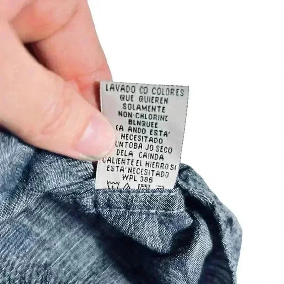 Haggar Men's M Blue Batik Leaf Print Short Sleeve Fitted Button-Up Shirt - Picture 4 of 7